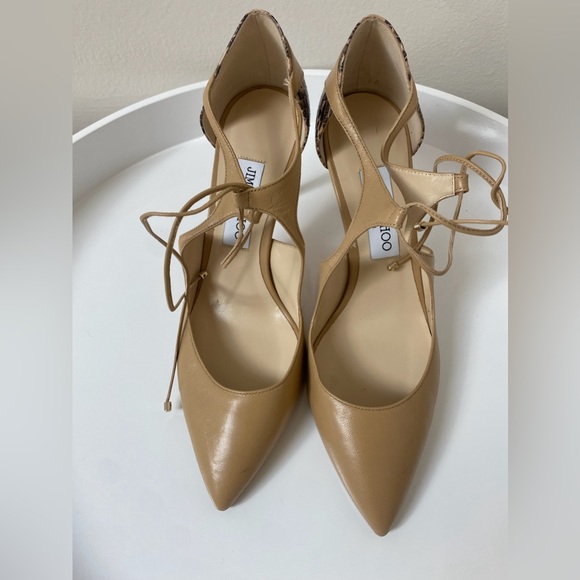 Jimmy Choo leather + snakeskin heels - Picture 9 of 10